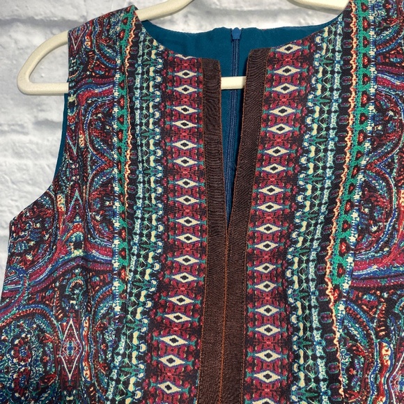 Nanette Lepore Exotic Print Split Neck Dress - Picture 2 of 5